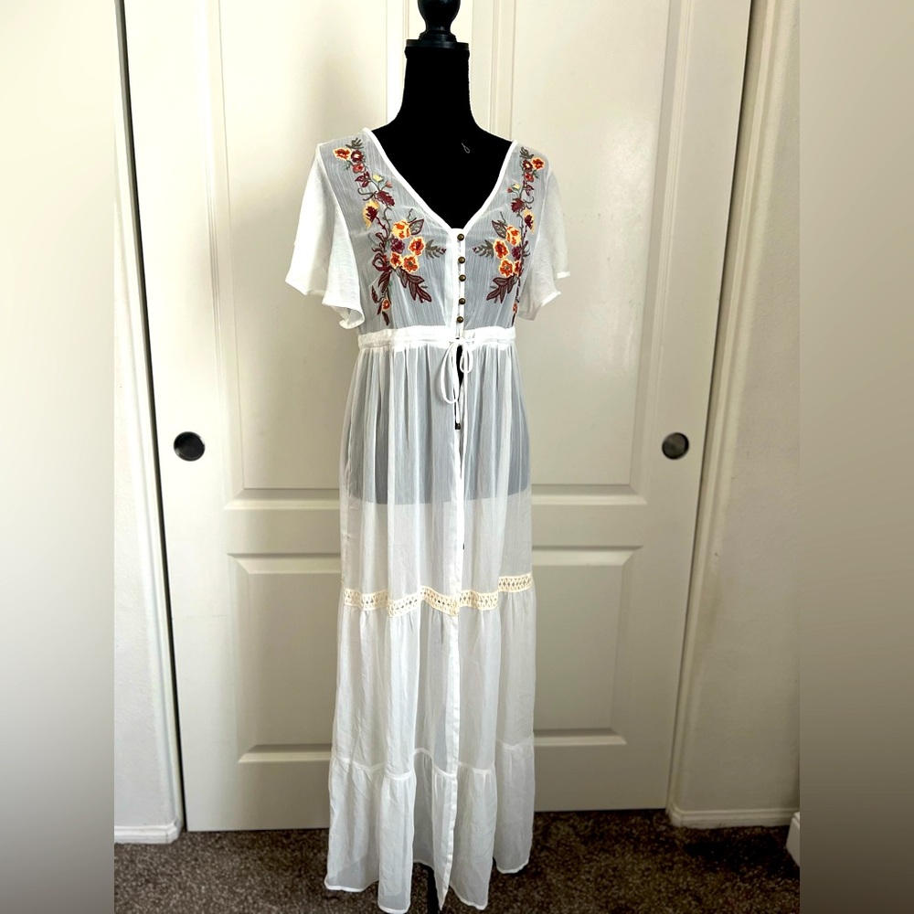 White embroidered dress